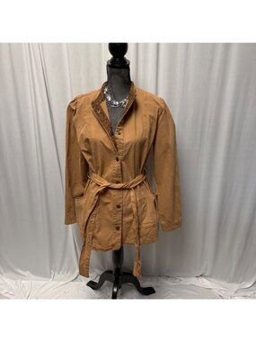 Maurices Belted Utility Jacket Womens Medium Brown Lightweight Fall Casual